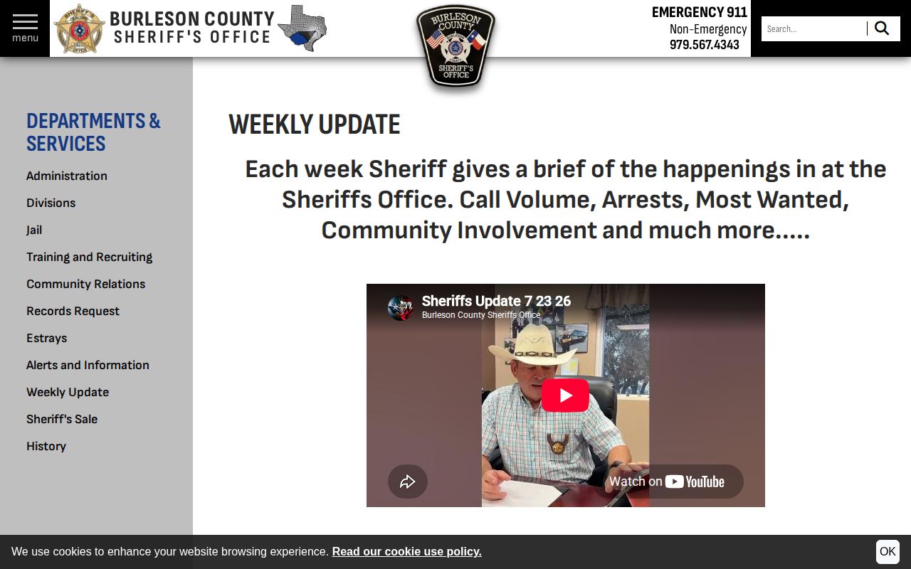 Burleson County most wanted official weekly update source